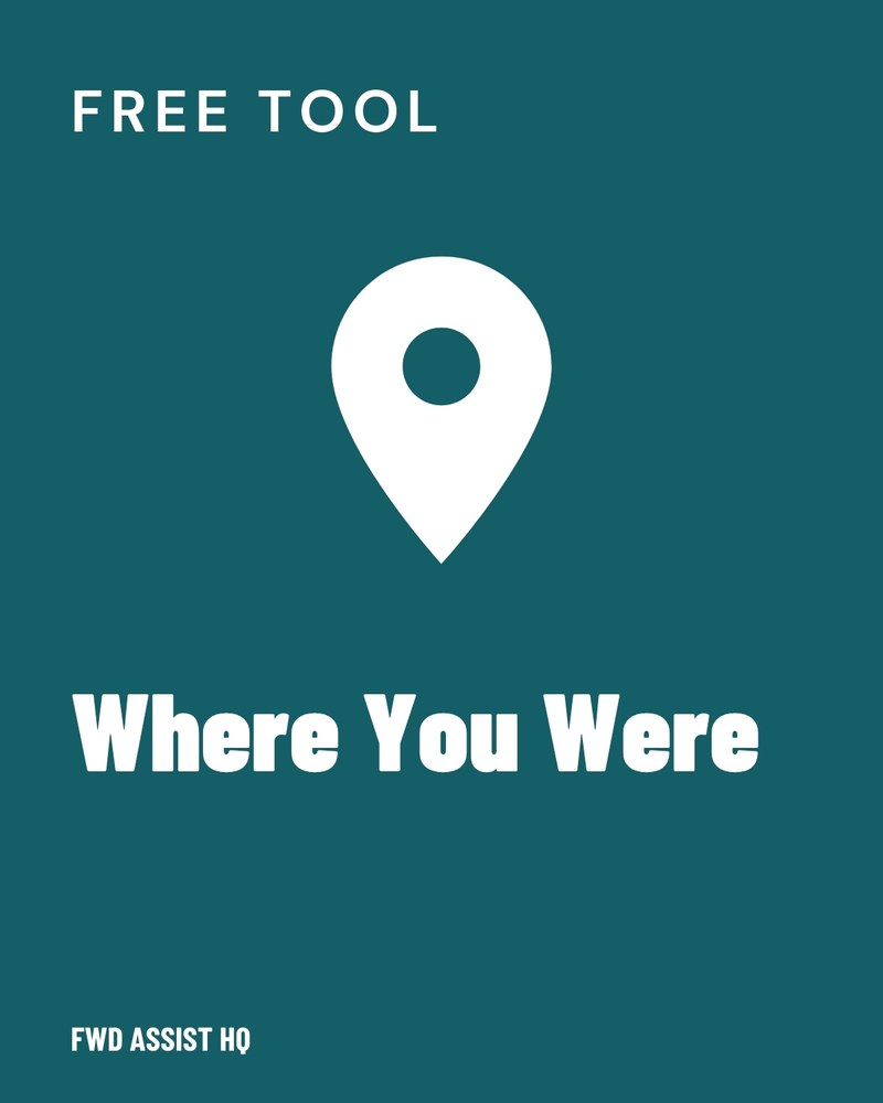 First page of the Where You Were worksheet